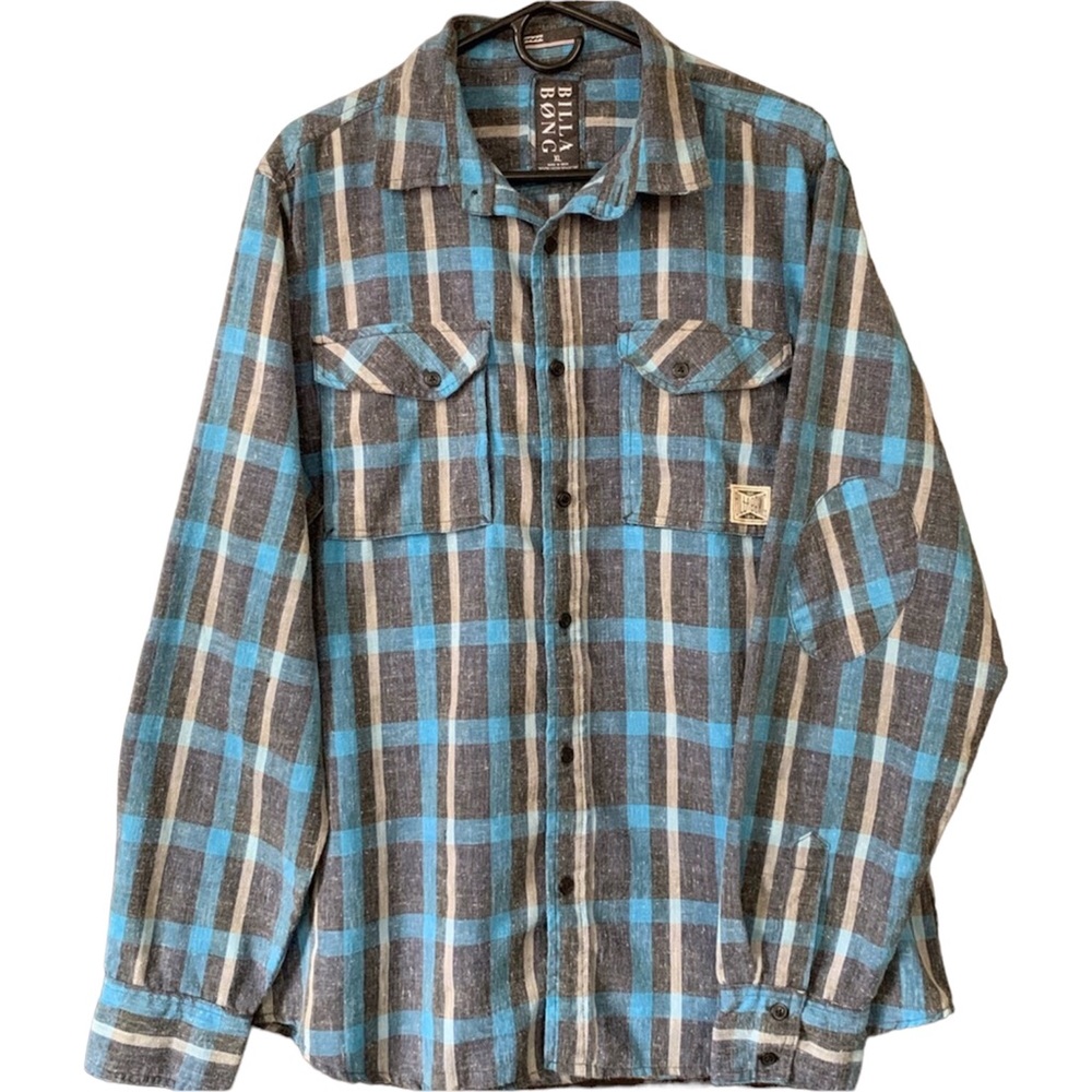 BillaBong Men’s Flannel Patch Long Sleeve Shirt